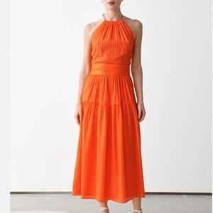 & Other Stories x Regina Pyo Mulberry Silk Halter Midi Dress Size 2